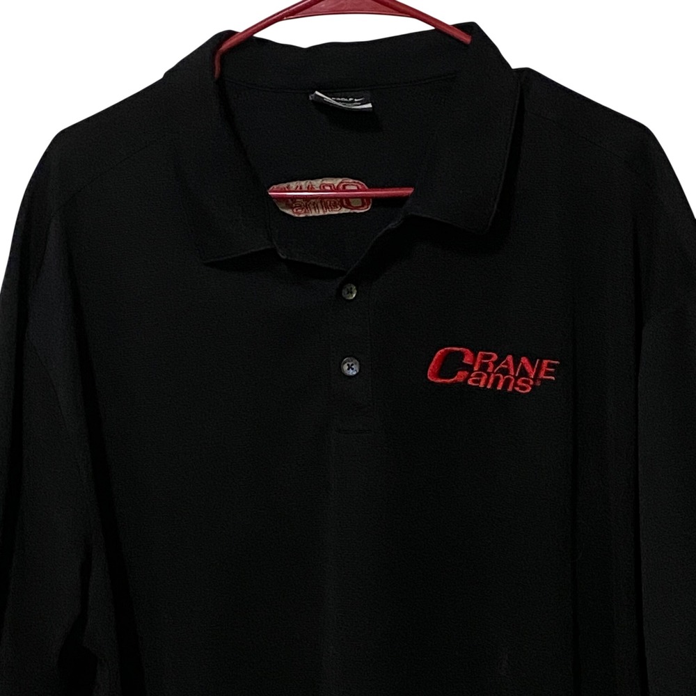 Nike Golf Dri Fit Crane Cams Mens Polo Shirt 3XL Black Auto Parts Outdoor Sporty
